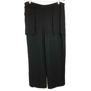 Wilt Wide Leg Crepe Pants Women’s Size L Elastic Waist Pockets Drapey Layered